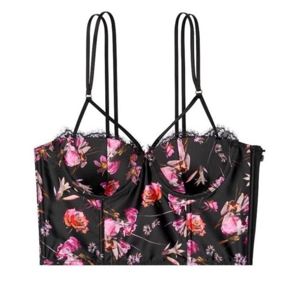 Victorias Secret Black Floral Bustier - Picture 3 of 9